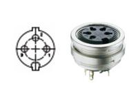 Panel Mount DIN Circular Socket Connector • Locking Type with threaded joint • 3 way • Solder • 250VAC 5A • IP40 [KFV30]