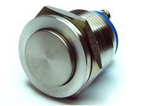 Ø19mm Vandal Proof Stainless Steel IP65 Round Raised Hyper Plane Push Button Switch with 1N/O Momentary Operation and 2A-36VDC Rating [AVP19RHWM1S]