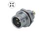 Male Circular Connector • Metal-Shielded with Push-Pull Snap Lock Panel-Mount Jam-Nut • 4 way • 200V 5A • IP67 [XY-CCM212-4P]