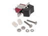 C & K Panel Rocker Switch DPDT ON - OFF - (ON) with 24 x 15 Black Rocker - Standard Solder Tags 5A 120VAC /2A 250VAC [7207-J3-ZSE]
