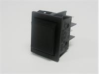Large Rocker Switch • Form : DPST-1-0 • 16A-250 VAC • Solder Tag • 30x22mm • Black Curved Actuator • Marking : None [R2101-C2BB]