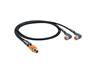 Cordset M12 A COD DUO Male Straight. 3 Pole to Dual 3 Pole Angled Female with LED Indcator - Double End - 1M PUR Cable IP67 (43584) [ASB 2-RKWT/LED A 4-3-224/1 M]
