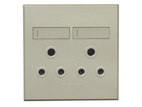 VETI 3V22TTVETI 3 Double RSA Socket 2x16A (100x100mm) Titanium [VETI 3V22TT]