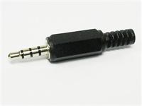 Plug 3,5mm 4 Pole Inline Post + Sleeve. Length of Shank = 14,5mm(+/- 0,1mm) [MP435L]