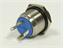 Ø16mm Vandal Proof Stainless Steel IP65 Push Button and Blue 12V LED Ring Illuminated Switch with 1N/O Momentary Operation and 2A-36VDC Rating [AVP16F-M1SCB12]