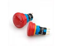 Switch Emergency Push Button Ø16mm Mounting Hole, 24mm Round 2C/O Rotary Release Solder 5A – 220VAC [PBME24TR2]