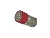 220VAC Red Bayonet mount flat lens LED lamp bulb for use with P300/P350 Series Lamps and Switches [BA9S-LED-AC220R]