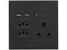 VETI 3 Single RSA Socket 1x16A, 2xV-Slim Socket, 2xUSB Socket (100x100mm) Graphite [VETI 3V27GG]