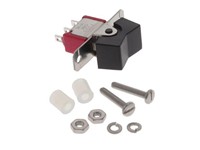 C & K Panel Rocker Switch DPDT ON - OFF - (ON) with 24 x 15 Black Rocker - Standard Solder Tags 5A 120VAC /2A 250VAC [7207-J3-ZSE]