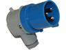 Industrial 90° Angled Plug 2P+E 16A 220V 6H IP44. Blue IEC60309 "Wander Plug" [IP-475302]