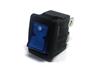 Miniature Illuminated Rocker Switch • Form : DPST-1-0 • 10A-250 VAC • Solder Tag • 19x13mm • Blue Lens Curved Actuator • Marking : • [MR210-C6ABU]
