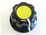 Plastic Screw Type Control Knob • Yellow Inlay • Shaft Hole Size : 6.4mm [KNOB16-0019YL]