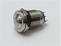 12mm Vandal Proof Stainless Steel IP67 Push Button Switch Flat Button with 1C/O Latch Operation and 100mA-12VDC Rating [AVP12D-L2S]