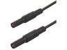 4mm PVC Safety Test Lead with 1mm sq. Straight Shroud Plug to Shroud Plug in Black 50 cm in length [MLS-GG 50/1 BLACK]