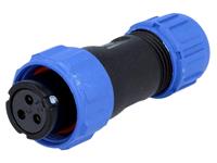 Circular Connector Plastic IP68 Screw Lock Female Cable End Plug 3 Pole 13A/250VAC 4-6,5mm Cable OD [XY-CC130-3S-I]