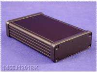Extruded Aluminium Enclosure Black Anodized 120 x 78 x 27mm Metal End Plates [1455J1201BK]