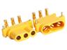 MR30PW Battery Connector 3pole 30A - PCB Right Angle Polarized Male/Female 2MM Gold Plated Bullet Terminals [RC-MR30PW CONNECTOR PR]