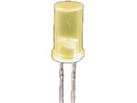5mm Cylindrical LED Lamp • Yellow - IV= 4mcd • Yellow Diffused Lens [L-483YDT]