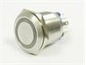 Ø22mm Vandal Proof Stainless Steel IP67 Push Button and Red 220V LED Ring Illuminated Switch with 1N/O 1N/C Latch Operation and 5A-250VAC Rating [AVP22F-L3SCR220]