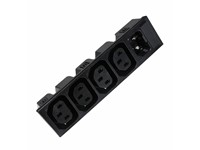 IEC C14M (X1) & C13F(X4) Multi-Inlet with Fuse Holder Snap-IN 1,5mm Solder Lug 4,8mm 10A 250VAC [6850-4-43/1,5MM]