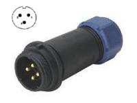 Male Circular Connector • Plastic Screw-Lock Cable-End • 3 way • 500V 30A • IP68 [XY-CC211-3P-I-1C]