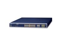 Planet 16 Port 10/100/1000T 802.3at PoE+4 Port Gigabit TP/SFP Combo Managed Switch [GS-4210-16P4C]