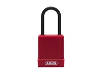 ABUS Industrial Safety Padlock Red, Aluminium Body, Width:40mm, Shackle Diameter:5mm, Precision 8 Pin Cylinder, LT8, Vertical Clearance:39mm, Locking Type:Key, Depth:22mm, Height:89mm, Key Retaining, Weight:108g [ABUS PADLOCK 76PS/40 RED]