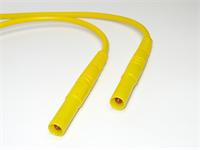 4mm PVC Safety Test Lead with 1mm sq. Straight Shroud Plug to Shroud Plug in Yellow 100 cm in length [MLS-GG 100/1 YELLOW]