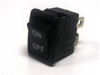 Miniature Rocker Switch • Form : SPST-1-0 • 10A-250 VAC • Solder Tag • 19x13mm • Black Curved Actuator • Marking : ON / OFF [MR110-C3BB]
