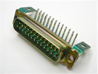 25 way Male D-Sub Connector with PCB Right Angle termination and Machined Pins [DB25P1A1N-AMPH2]