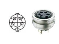 Panel Mount DIN Circular Socket Connector • Locking Type with threaded joint • 4 way • Solder • 250VAC 5A • IP40 [KFV40]