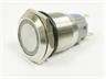 Ø19mm Vandal Resistant Stainless Steel IP67 Push Button and Green 12V LED Ring Illuminated Switch with 1C/O Latch Operation and 5A-250VAC Rating [AVP19F-L2SCG12]