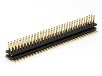 64 way 1.27mm PCB SMD DIL Pin Header Double Row and Gold plated pins [507640]