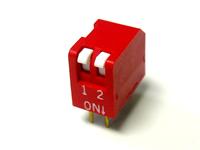 Piano Type DIP Switch • Pitch : 2,54mm • Form : 1A-SPST(NO) • 25mA-24VDC • 400gf max • PCB-Thru-Hole Straight [KTP02]
