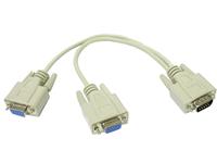 VGA Cable Dual 15pin male ~ 2 x 15pin female 30cm [VGA SPLITTER CABLE DUAL #TT]