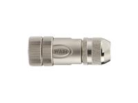 Circular Connector M12 D COD Cable Female Straight. 4 Pole Screw. Clamp Terminal PG9 Cable Entry - Shielded with Shield. Ring IP67 [CM12DF4S-CW/9-SH]