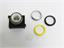 Push Button Actuator Switch Illuminated Momentary • Yellow Flush Lens • Metallic Silver 30mm Bezel [P301MYS]