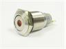 Ø16mm Vandal Proof Stainless Steel IP67 Push Button and Red 12V LED Dot Illuminated Switch with 1N/O 1N/C Latch Operation and 2A-36VDC Rating [AVP16F-L3SDR12]