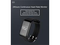 Smartwatch Band B3 Continuous Heart Rate Monitor, Fitness Activity Tracker, Pedometer, Sleep Monitor, Waterproof (50M) Bluetooth 4.0, Call & Message Reminder, Stopwatch, Calories 1. Step, Calorie, Distance, Time, Clock, Selfie Camera, Wrist Sense [SMART WATCH B3 WF2.0]