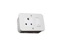 Complete Unit - Switched Single Socket Outlet (3x6) - white [VMC221WT]
