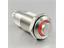 Vandal Resistant Push Button Switch Ø12mm Latching. Raised Button. Red Ring LED 1,8V - 1N/0 2A-36VDC -IP65- Stainless Steel [AVP12R-L1SCR1V8]