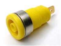 4mm Panel Mount Banana Socket with Built-In Safety in Yellow [SEB2610-F4,8 YL]
