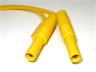 4mm Stackable PVC Safety Test Lead with 1mm sq. Straight Shroud Plug to Shroud Plug in Yellow 200 cm in length [MLS-WS 200/1 YELLOW]