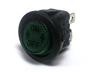 Round Illuminated Rocker Switch • Form : DPST-1-0 • 10A-12 VDC • Solder Tag • Ø20mm • Green Lens Round Actuator • Marking : ON / OFF [MR210-R3DBG]