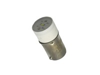 12VDC White Bayonet mount flat lens LED lamp bulb for use with P300/P350 Series Lamps and Switches [BA9S-LED12W]