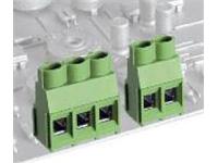 6.35mm Interlocking Rising Clamp Terminal Block • 3 way • 32A - 450 / 750V • Green [MRT20P6,35-3VE]