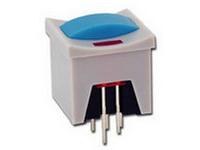 Miniature Push Button Switch • with LED • 0.1A-30VDC • Red-Button • Square Actuator [P2-1SRB-R]