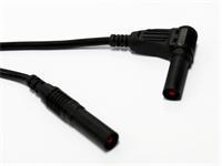 19A PVC Test Lead with Angled Banana Plugs and straight Shroud [XY-MLS WG 100/1E BLK]
