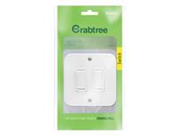 Crabtree Classic Industrial 2 Lever 1 Way Switch on Metal Surface Box White 75x75mm [CRBT 18081/101]
