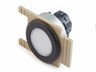 Push Button Actuator Illuminated Latching • White Flush Lens • Black 35mm Flush Bezel [P351LW]